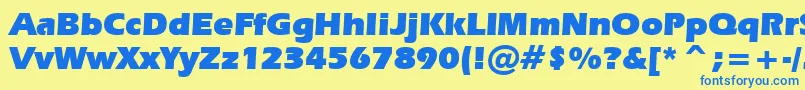 Шрифт ErasUltraBt – синие шрифты на жёлтом фоне