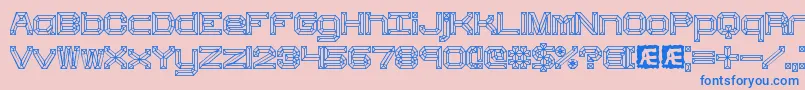 フォントHeavyBevelBrk – ピンクの背景に青い文字