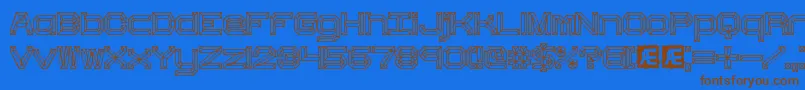 HeavyBevelBrk Font – Brown Fonts on Blue Background