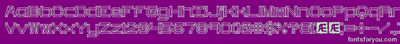 HeavyBevelBrk Font – Green Fonts on Purple Background