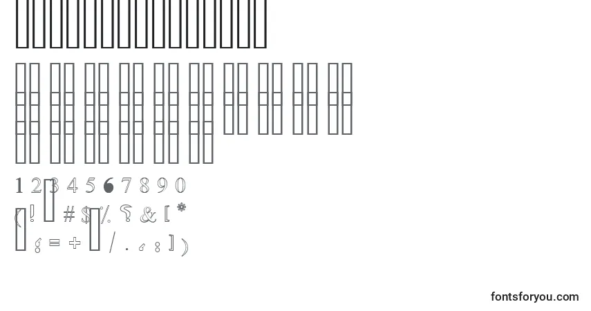 Шрифт OldAnticOutline – алфавит, цифры, специальные символы