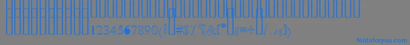 OldAnticOutline-Schriftart – Blaue Schriften auf grauem Hintergrund