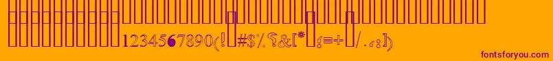 OldAnticOutline-fontti – violetit fontit oranssilla taustalla