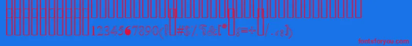 Czcionka OldAnticOutline – czerwone czcionki na niebieskim tle