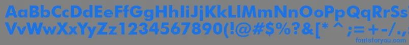 フォントVanielMd – 灰色の背景に青い文字