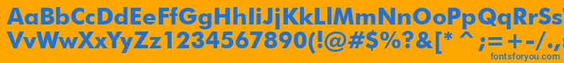 フォントVanielMd – オレンジの背景に青い文字