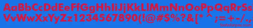 VanielMd-fontti – punaiset fontit sinisellä taustalla