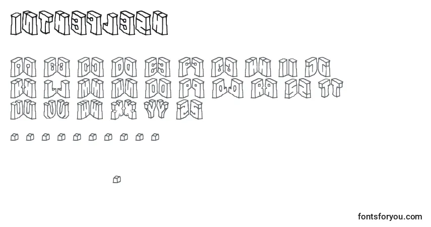 Schriftart Intheflesh – Alphabet, Zahlen, spezielle Symbole