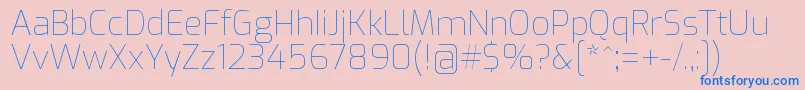 ExoThin-Schriftart – Blaue Schriften auf rosa Hintergrund