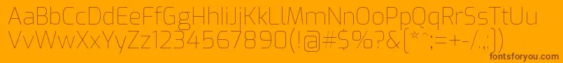 ExoThin Font – Brown Fonts on Orange Background