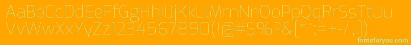 ExoThin Font – Green Fonts on Orange Background