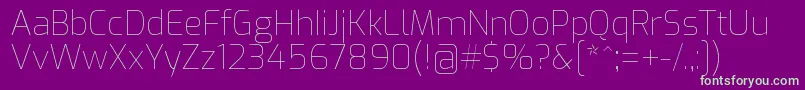 ExoThin-fontti – vihreät fontit violetilla taustalla