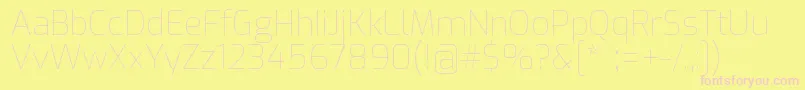 ExoThin-fontti – vaaleanpunaiset fontit keltaisella taustalla