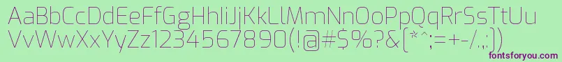 ExoThin-Schriftart – Violette Schriften auf grünem Hintergrund