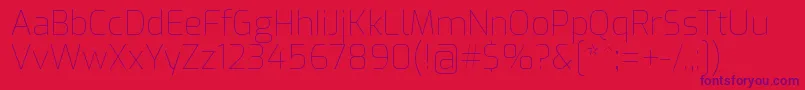 ExoThin-Schriftart – Violette Schriften auf rotem Hintergrund