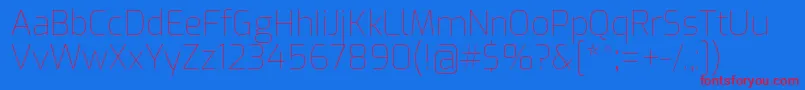 フォントExoThin – 赤い文字の青い背景