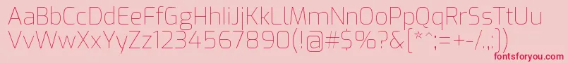 フォントExoThin – ピンクの背景に赤い文字