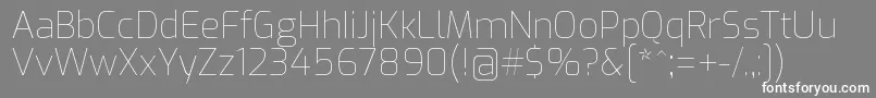 フォントExoThin – 灰色の背景に白い文字