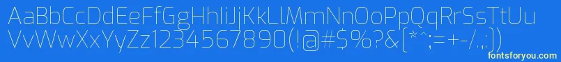 ExoThin Font – Yellow Fonts on Blue Background