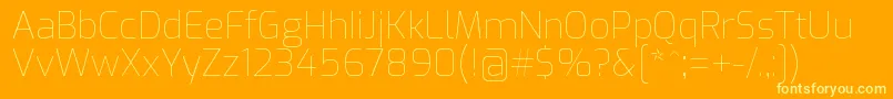 ExoThin Font – Yellow Fonts on Orange Background