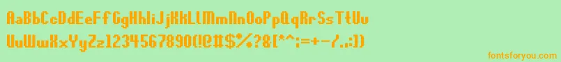 Revolute-Schriftart – Orangefarbene Schriften auf grünem Hintergrund