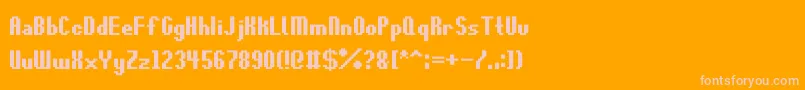 Revolute-Schriftart – Rosa Schriften auf orangefarbenem Hintergrund