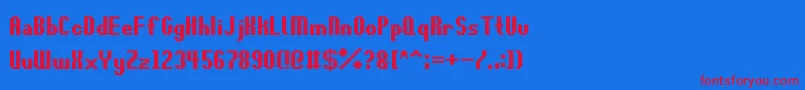 Revolute Font – Red Fonts on Blue Background