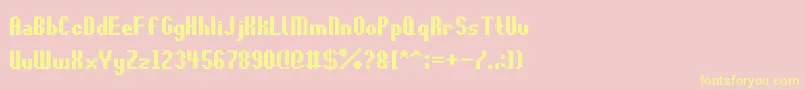 Revolute-Schriftart – Gelbe Schriften auf rosa Hintergrund