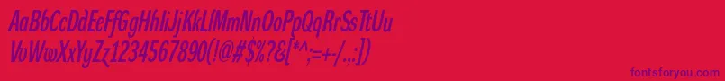 DynagrotesklxcBolditalic Font – Purple Fonts on Red Background