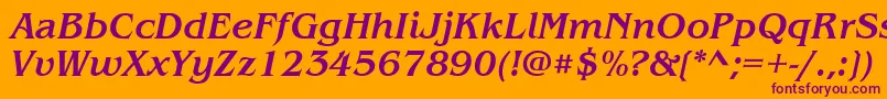 ItcBenguiatMediumItalic Font – Purple Fonts on Orange Background