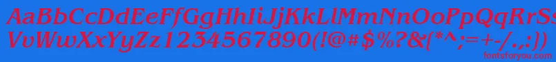 ItcBenguiatMediumItalic Font – Red Fonts on Blue Background