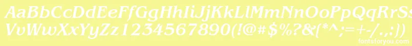 ItcBenguiatMediumItalic Font – White Fonts on Yellow Background