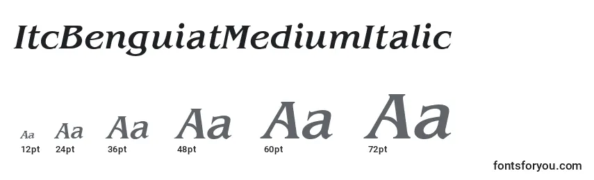 Размеры шрифта ItcBenguiatMediumItalic