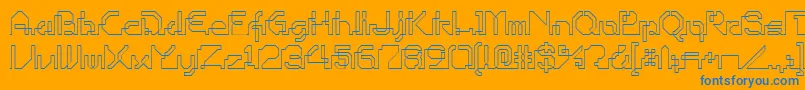 フォントOhiop ffy – オレンジの背景に青い文字