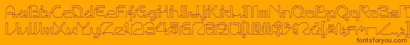 Ohiop ffy-Schriftart – Braune Schriften auf orangefarbenem Hintergrund