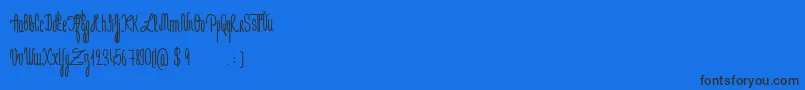 JeNaimePasLeLundiBold-Schriftart – Schwarze Schriften auf blauem Hintergrund