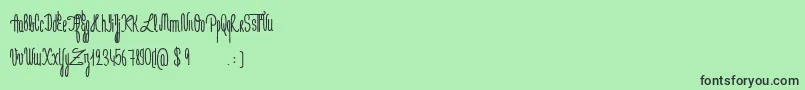 Czcionka JeNaimePasLeLundiBold – czarne czcionki na zielonym tle