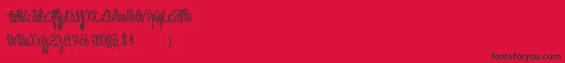 JeNaimePasLeLundiBold Font – Black Fonts on Red Background