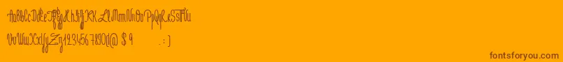 フォントJeNaimePasLeLundiBold – オレンジの背景に茶色のフォント