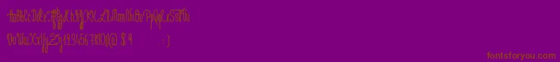 Шрифт JeNaimePasLeLundiBold – коричневые шрифты на фиолетовом фоне