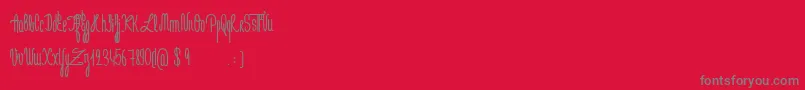 JeNaimePasLeLundiBold Font – Gray Fonts on Red Background