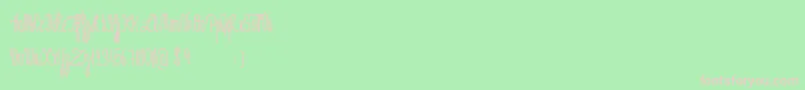 フォントJeNaimePasLeLundiBold – 緑の背景にピンクのフォント