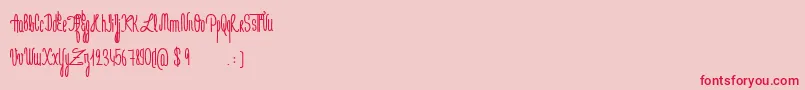 JeNaimePasLeLundiBold Font – Red Fonts on Pink Background