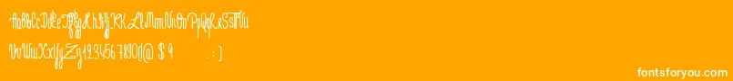 フォントJeNaimePasLeLundiBold – オレンジの背景に白い文字
