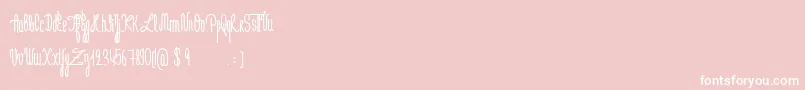 Fonte JeNaimePasLeLundiBold – fontes brancas em um fundo rosa