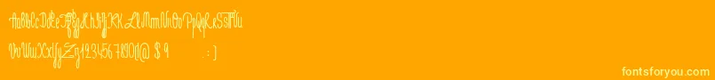 JeNaimePasLeLundiBold Font – Yellow Fonts on Orange Background
