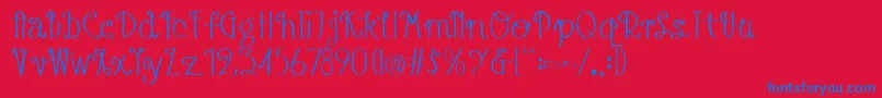 AustieBostBlueberryMuffins Font – Blue Fonts on Red Background