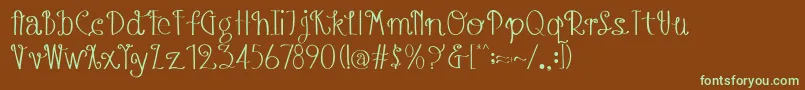 AustieBostBlueberryMuffins Font – Green Fonts on Brown Background