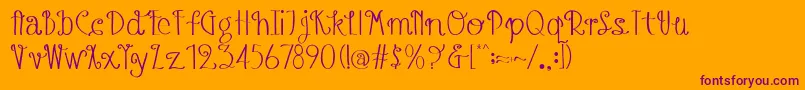 Шрифт AustieBostBlueberryMuffins – фиолетовые шрифты на оранжевом фоне