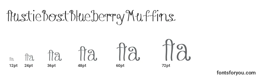 Größen der Schriftart AustieBostBlueberryMuffins